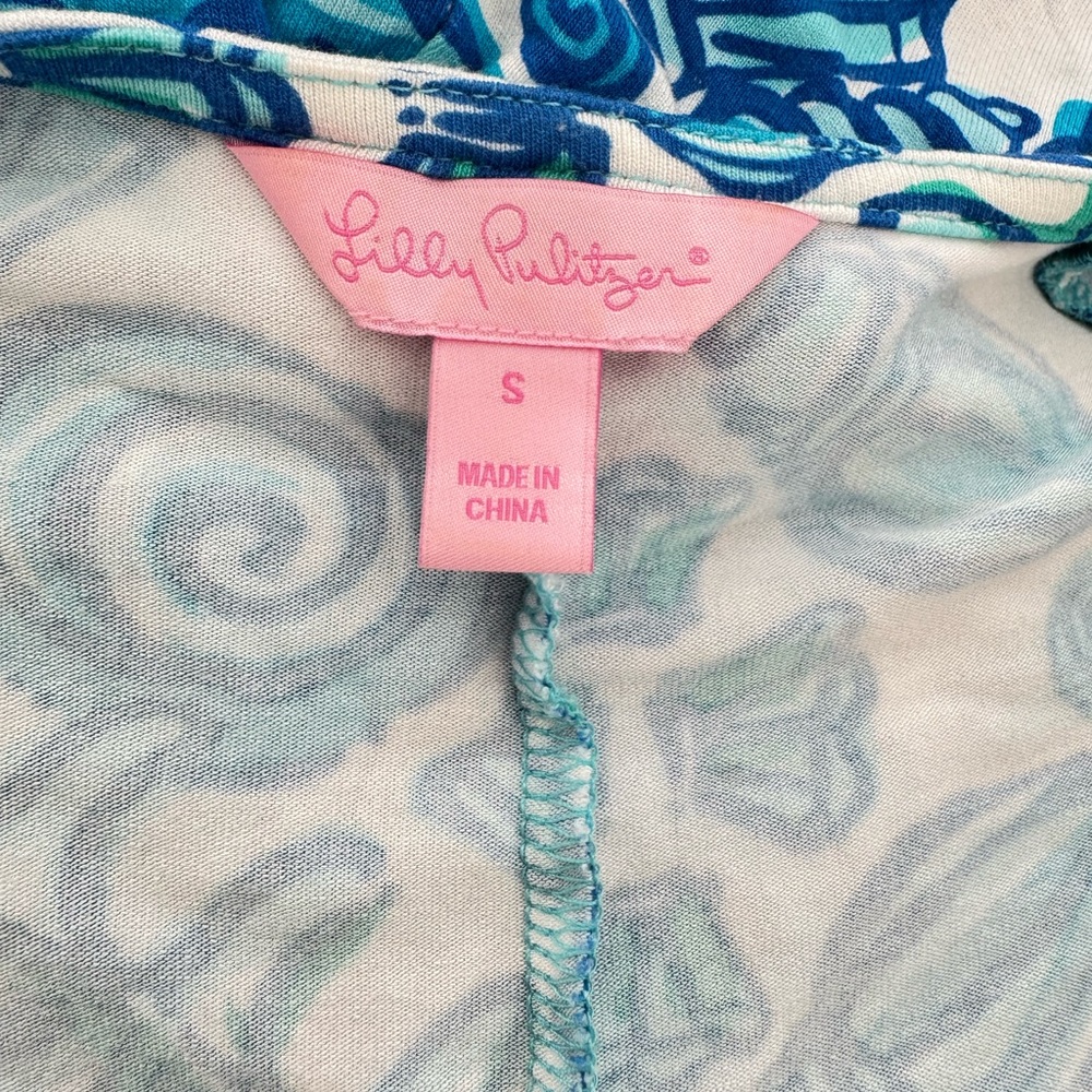 🦄 Lilly Pulitzer Sz S Shorely Blue Sailors Valentine Adriel Wrap Dress - Picture 8 of 9